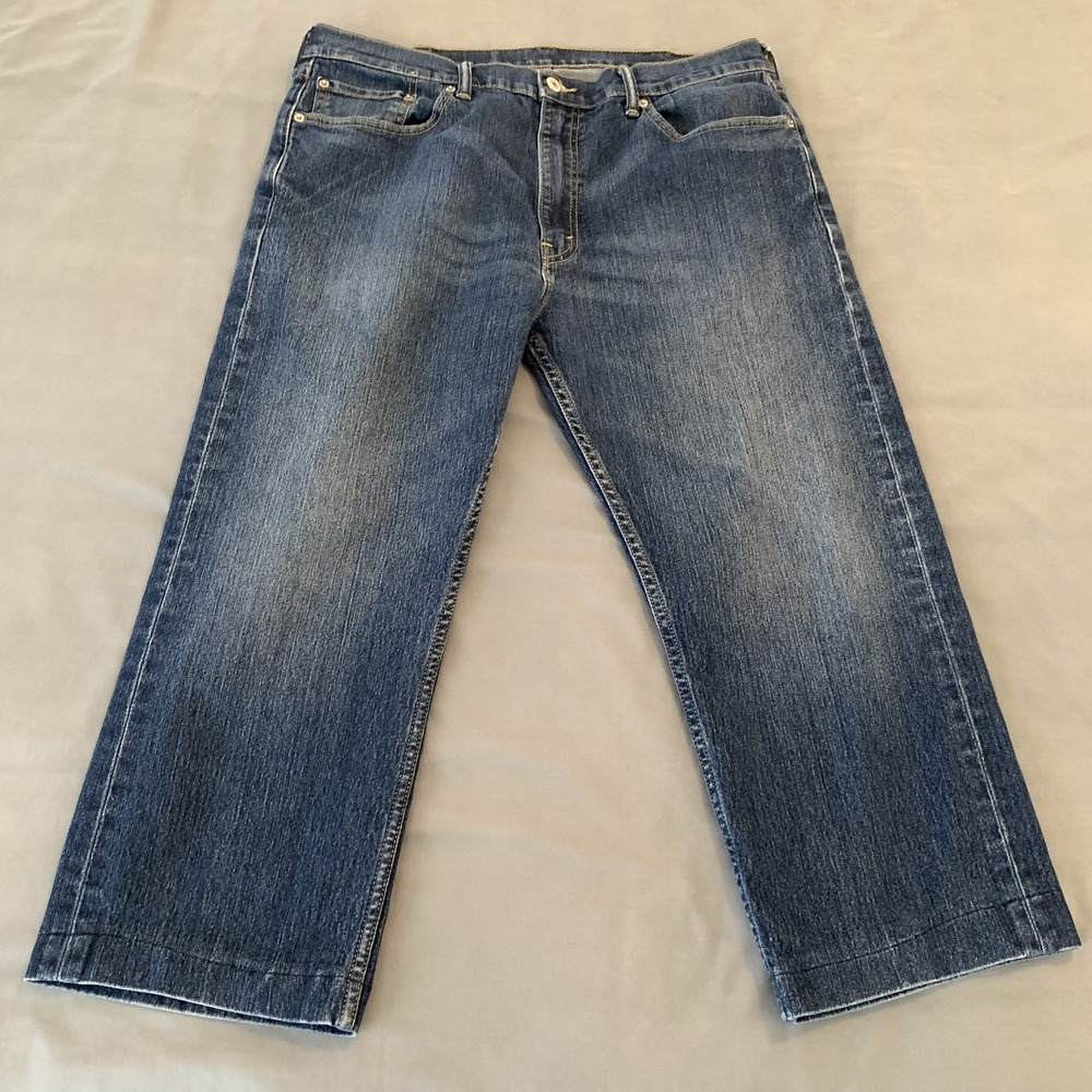 Levis 505 Jeans Mens 38x22 (36x22) Blue Medium Wash Regular Stretch Denim Pants
